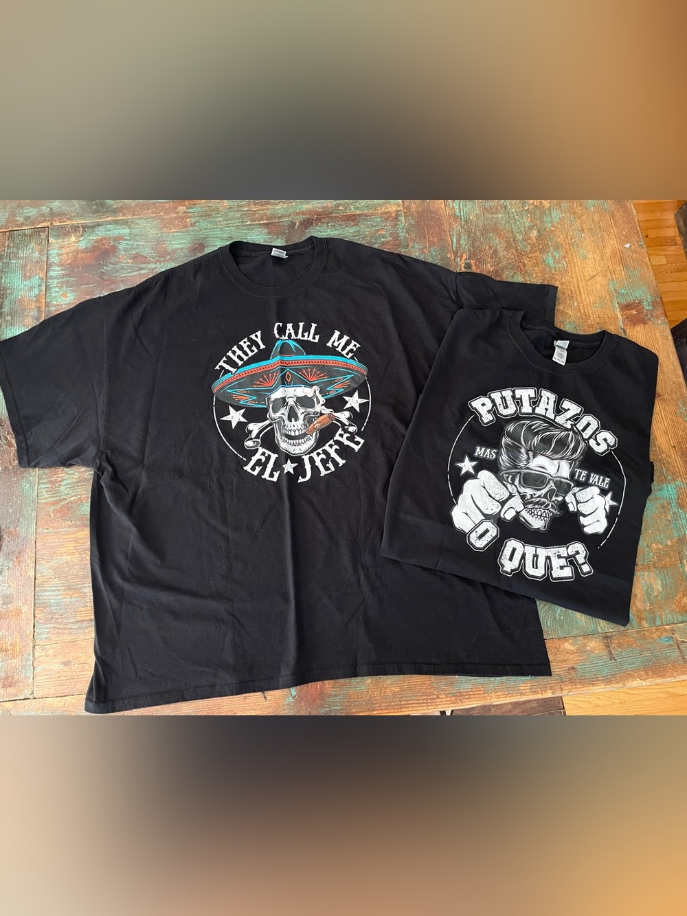 2 Men’s Black T-Shirts House of Chingasos 4XL El Jefe